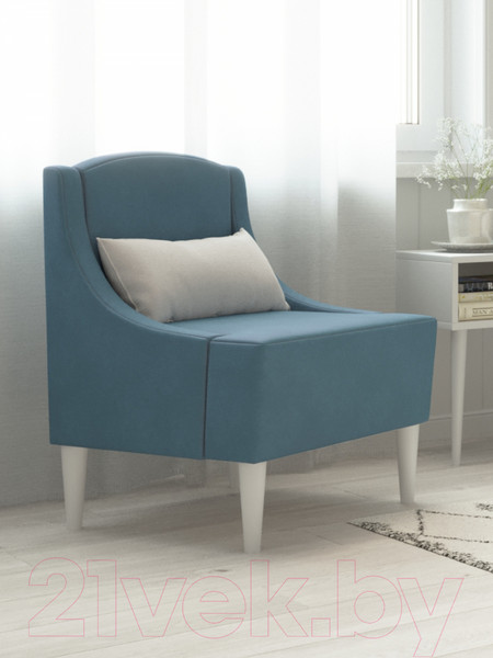 Изображение товара Кресло мягкое Monofix Лотти (велюр/серый/голубой №22)