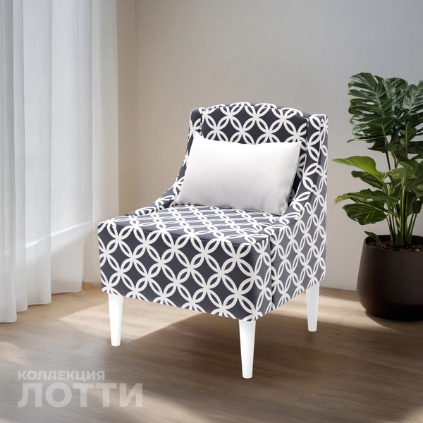 Изображение товара Кресло мягкое Monofix Лотти Принт (микровелюр/графит)