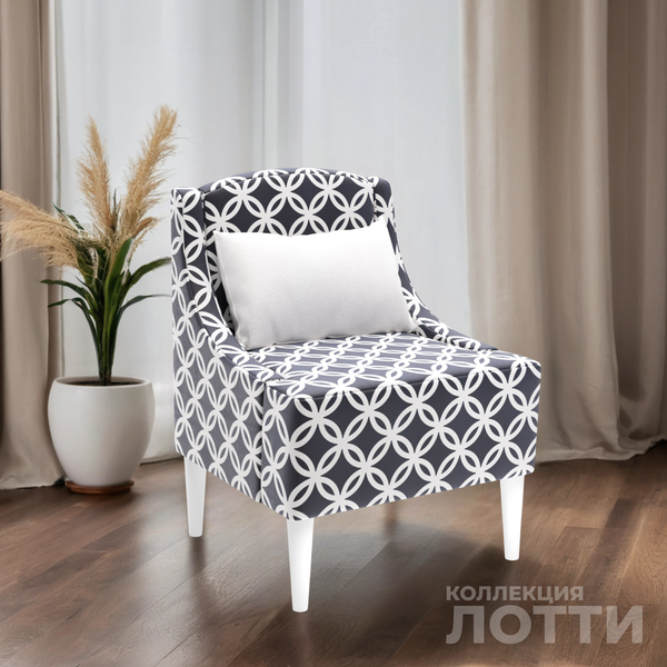 Изображение товара Кресло мягкое Monofix Лотти Принт (микровелюр/графит)