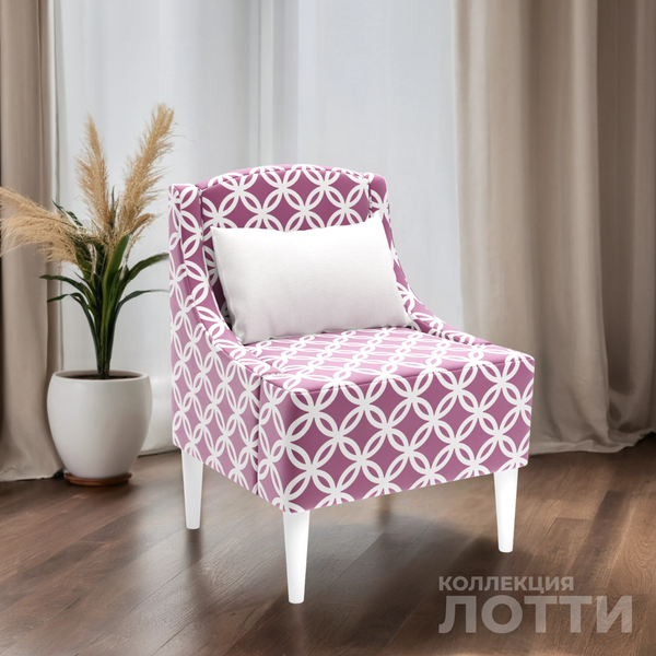 Изображение товара Кресло мягкое Monofix Лотти Принт (микровелюр/бордовый)