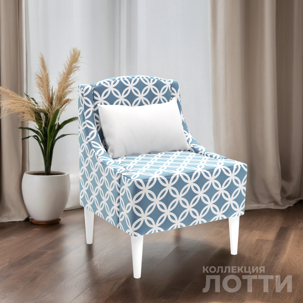 Изображение товара Кресло мягкое Monofix Лотти Принт (микровелюр/серый/голубой)