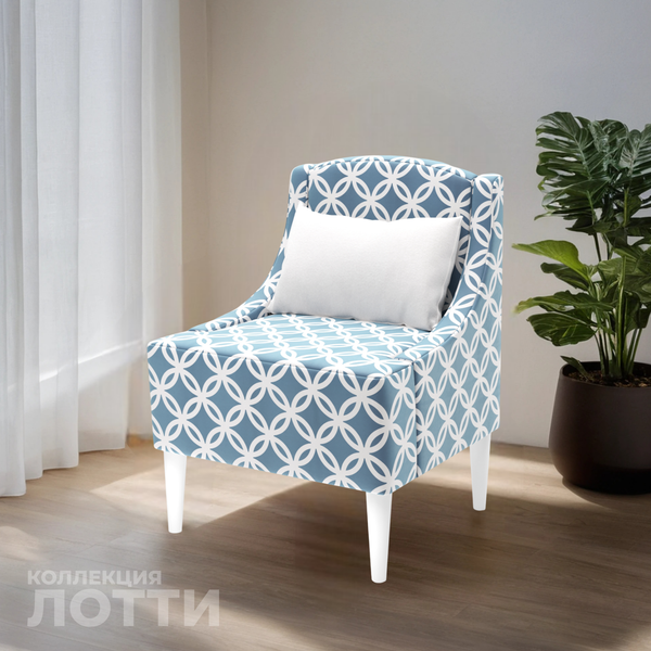 Изображение товара Кресло мягкое Monofix Лотти Принт (микровелюр/серый/голубой)