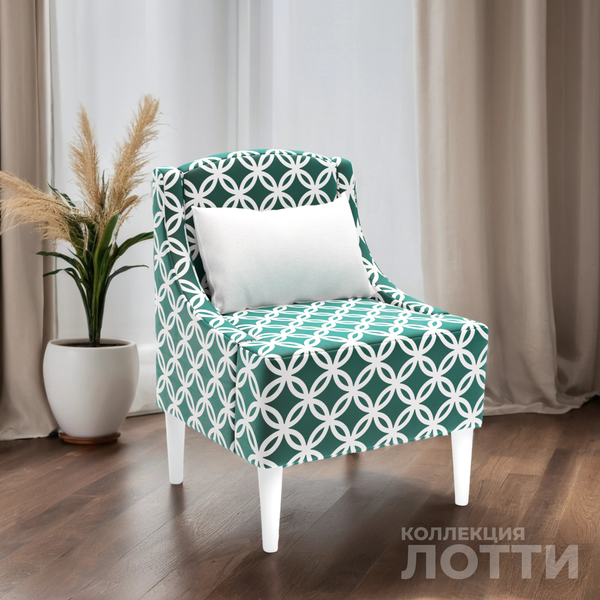 Изображение товара Кресло мягкое Monofix Лотти Принт (микровелюр/зеленый)