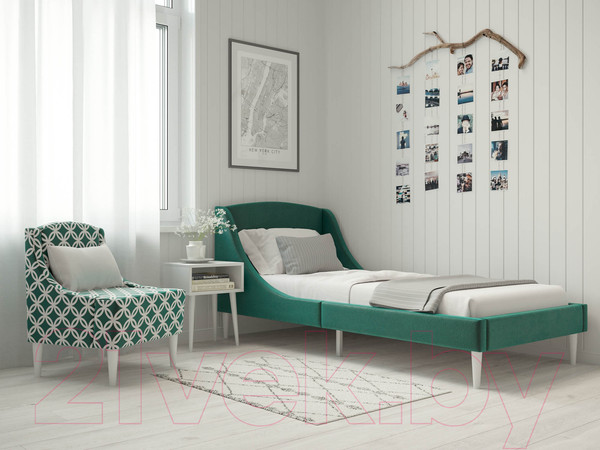 Изображение товара Кресло мягкое Monofix Лотти Принт (микровелюр/зеленый)