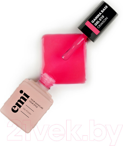 Изображение товара База для гель-лака E.Mi E.MiLac Gamma Base Gel №010 Crimson (9мл)