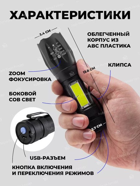 Изображение товара Фонарь Forstime FT-CAM1350 (58484)