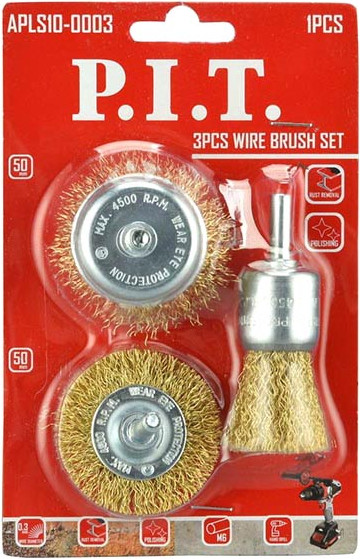 Изображение товара Набор щеток для электроинструмента P.I.T APLS10-0003 (3шт)