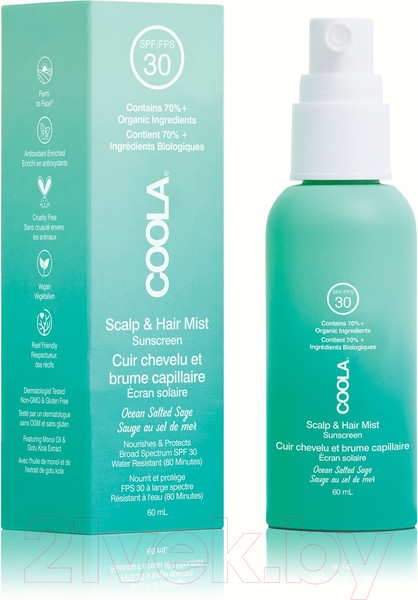 Изображение товара Спрей солнцезащитный Coola Морская соль и шалфей SPF 30 (60мл)