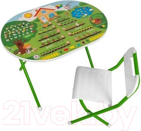 Изображение товара Комплект мебели с детским столом Дэми На даче №у3-01 (зеленый)
