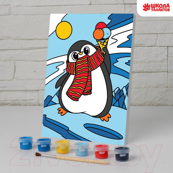 Изображение товара Картина по номерам Школа талантов Новый год! Пингвин / 5116721