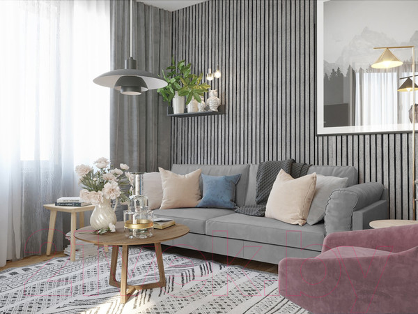 Изображение товара Реечная панель Grace ПВХ 3D RAIL Ясень серый (2700х120х10мм)