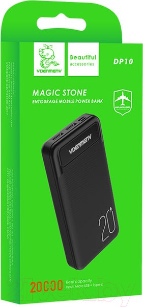 Изображение товара Портативное зарядное устройство VDENMENV DP10 20000mAh (черный)