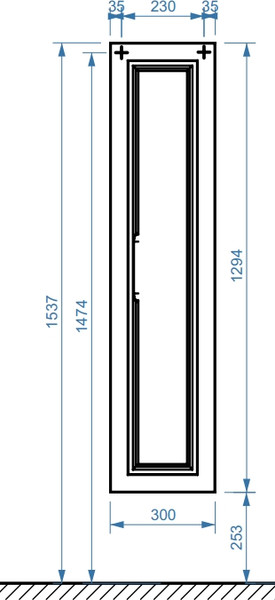 Изображение товара Шкаф-полупенал для ванной Belux София ПН 30 (1, белый глянцевый)