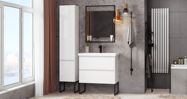 Изображение товара Шкаф-пенал для ванной Belux Турин ПН 35 (1, белый глянцевый)