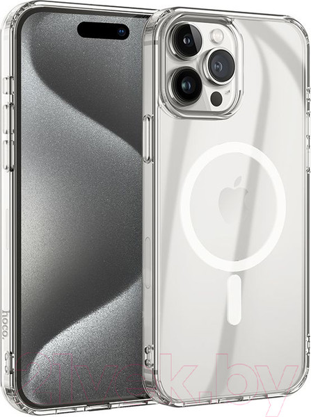 Изображение товара Чехол-бампер Hoco для iPhone 15 Pro Магнитный (прозрачный)
