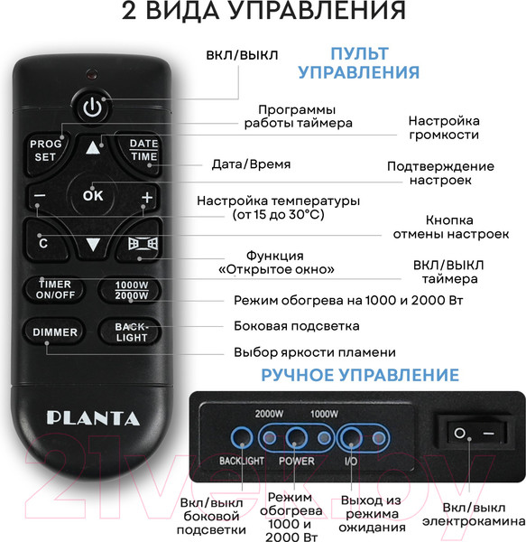 Изображение товара Электрокамин PLANTA PFP-WM190CURV