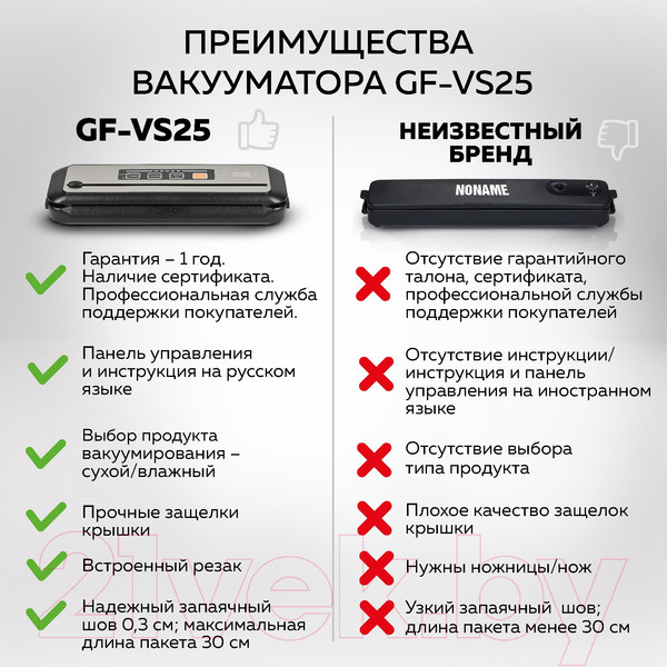 Изображение товара Вакуумный упаковщик GFGRIL GF-VS25