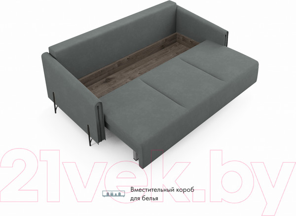 Изображение товара Диван Mio Tesoro Aspen НПБ  (Velutto 32 темно-серый)