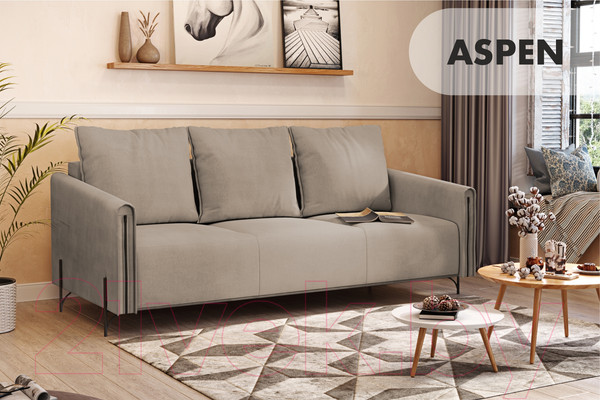 Изображение товара Диван Mio Tesoro Aspen НПБ  (Velutto 06 кремовый)