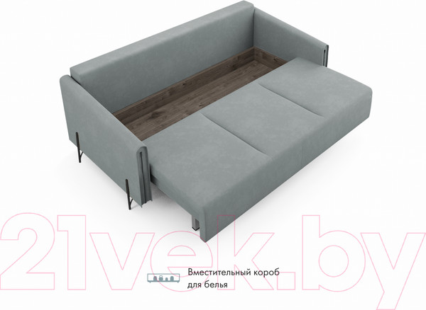 Изображение товара Диван Mio Tesoro Aspen НПБ  (Velutto 12 серый)