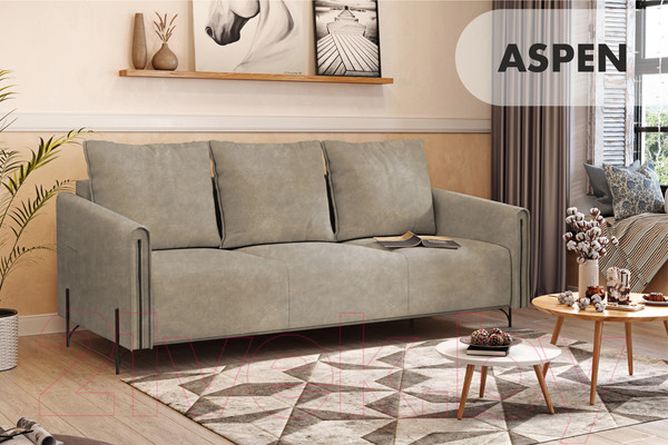 Изображение товара Диван Mio Tesoro Aspen НПБ (Kashemir 230 коричневый)