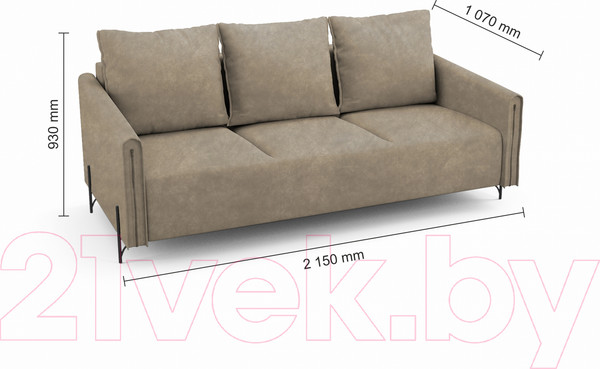 Изображение товара Диван Mio Tesoro Aspen НПБ (Kashemir 230 коричневый)