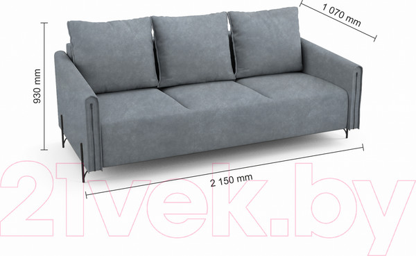 Изображение товара Диван Mio Tesoro Aspen НПБ  (Kashemir 974 серый)