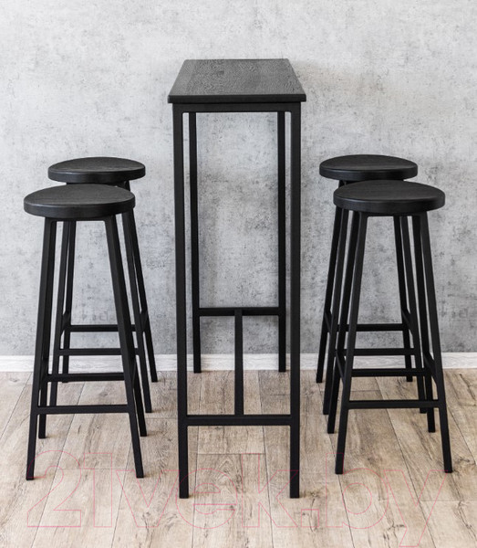 Изображение товара Табурет барный Stal-Massiv SMH-78 (дуб черный/черный)