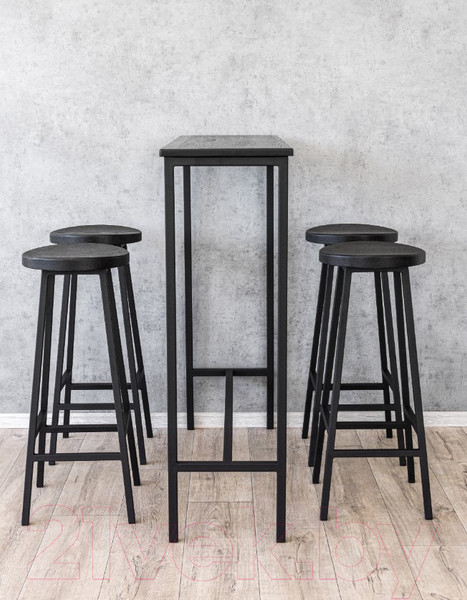 Изображение товара Табурет барный Stal-Massiv SMH-78 (дуб черный/черный)