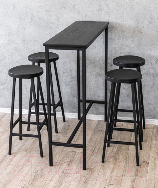 Изображение товара Табурет барный Stal-Massiv SMH-78 (дуб черный/черный)