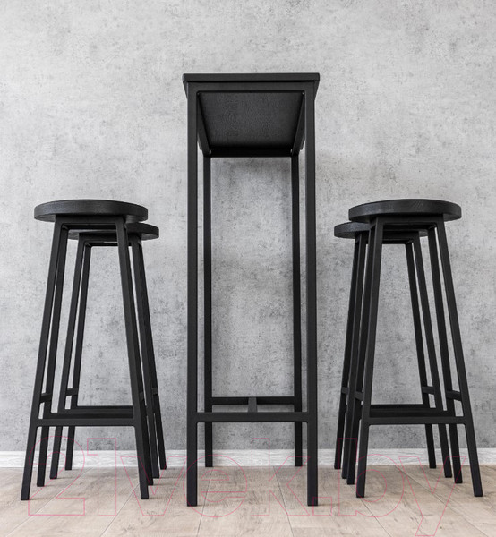 Изображение товара Табурет барный Stal-Massiv SMH-78 (дуб черный/черный)