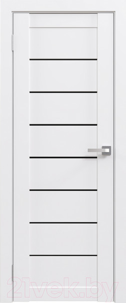 Изображение товара Дверь межкомнатная Юни Амати 01 90x200 (белая шагрень/стекло черное)