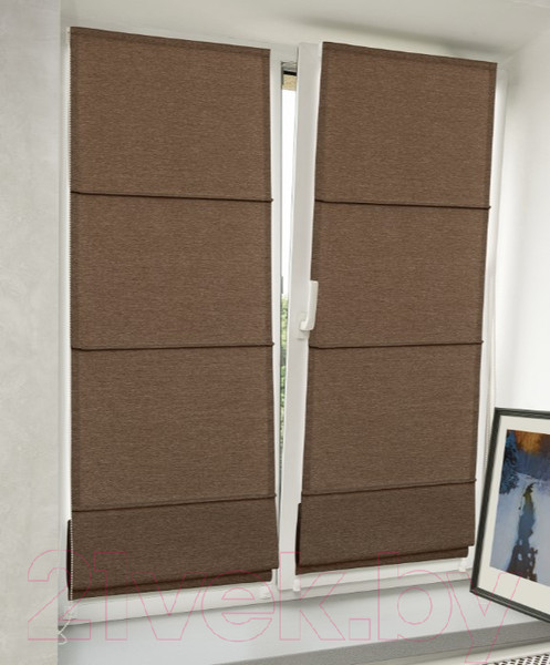 Изображение товара Римская штора Delfa Мини Modance СШД-01М 555/503 (43x160, коричневый)
