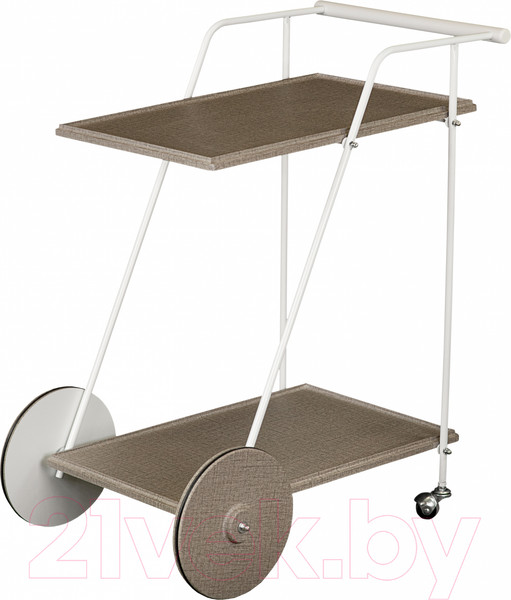 Изображение товара Сервировочный столик Мебелик Новум (белый/белый/текстиль темный)