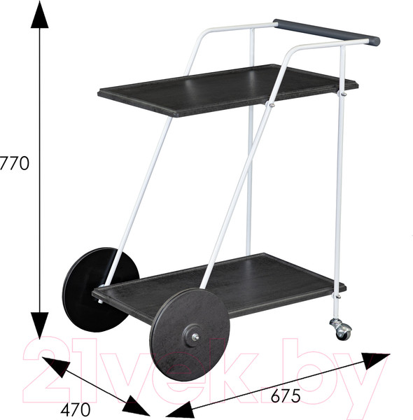Изображение товара Сервировочный столик Мебелик Новум (белый/серый графит/серый бетон)