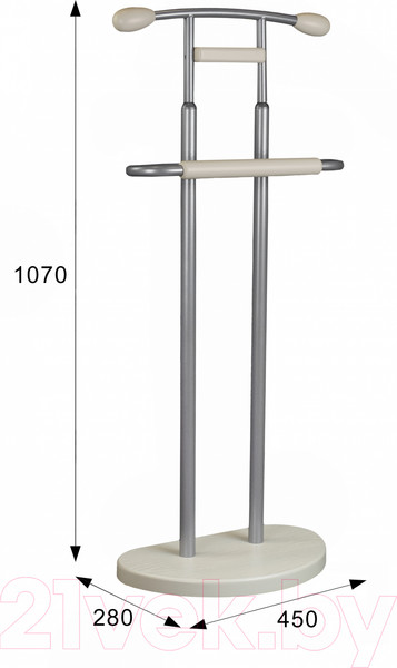 Изображение товара Стойка для одежды Мебелик Костюмная Галант 333 (металлик/слоновая кость)