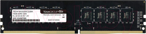 Изображение товара Оперативная память DDR4 Team Elite TED416G3200C22BK
