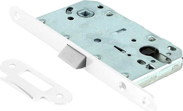 Изображение товара Защелка врезная с фиксацией Trodos SD600ET Под цилиндр (пластик, белый матовый)