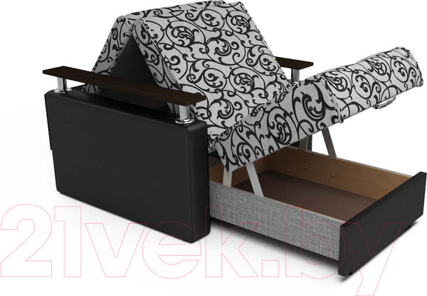 Изображение товара Кресло-кровать Mebel-Ars Шарк (кантри/экокожа черный)