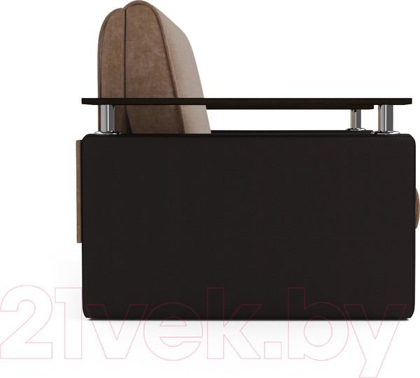 Изображение товара Кресло-кровать Mebel-Ars Шарк (кордрой бежевый/экокожа коричневый)