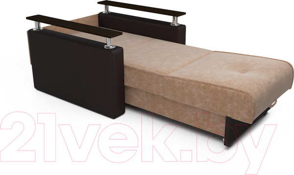 Изображение товара Кресло-кровать Mebel-Ars Шарк (кордрой бежевый/экокожа коричневый)