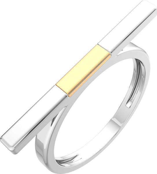 Изображение товара Кольцо из серебра ZORKA 0200070.G14K (р.17, с золотой вставкой)