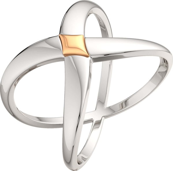 Изображение товара Кольцо из серебра ZORKA 0200081.G14K (р.17.5, с золотой вставкой)
