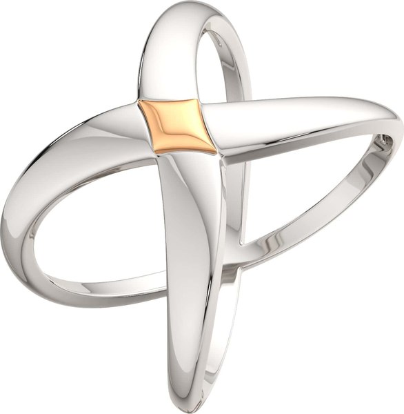 Изображение товара Кольцо из серебра ZORKA 0200081.G14K (р.17.5, с золотой вставкой)
