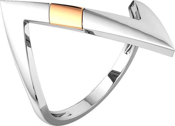 Изображение товара Кольцо из серебра ZORKA 0200095.G14K (р.17, с золотой вставкой)