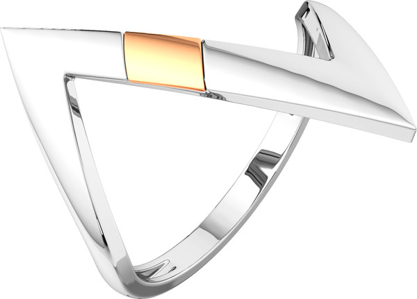 Изображение товара Кольцо из серебра ZORKA 0200095.G14K (р.17, с золотой вставкой)