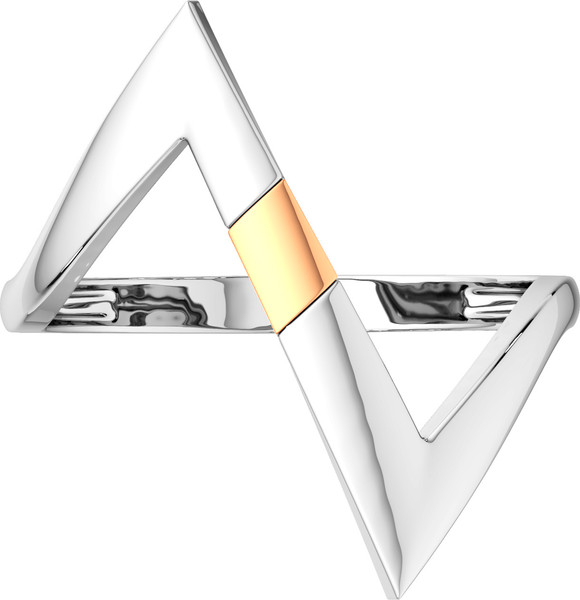 Изображение товара Кольцо из серебра ZORKA 0200095.G14K (р.17, с золотой вставкой)