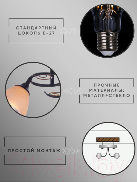 Изображение товара Люстра Aitin-Pro НПБ 02-6x60-101 / 70140/6 (черный)
