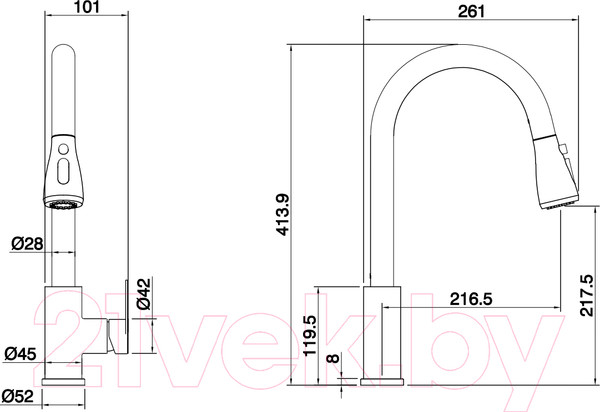 Изображение товара Смеситель Ekko E47801
