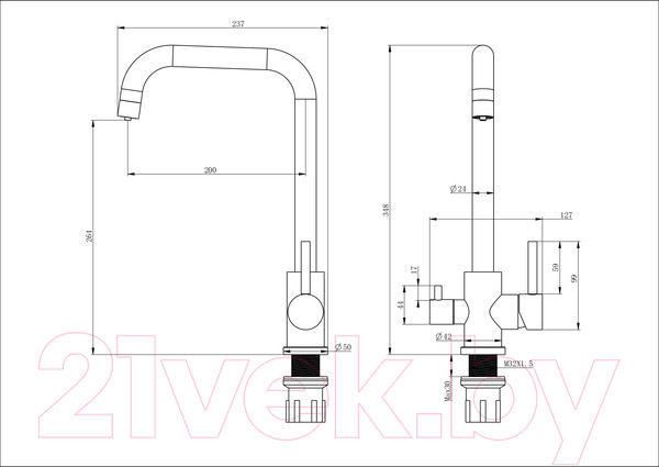 Изображение товара Смеситель Ekko E43801